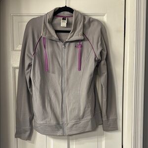 The North Face Gray and Purple Sweatshirt Athletic Style